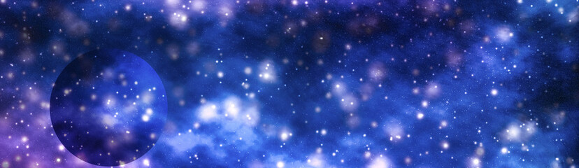 Wall Mural - stars, planet and galaxy in cosmos universe, space and time travel science background