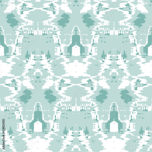 Creative seamless psychedelic pattern. Many geometric spots overlap each othe...