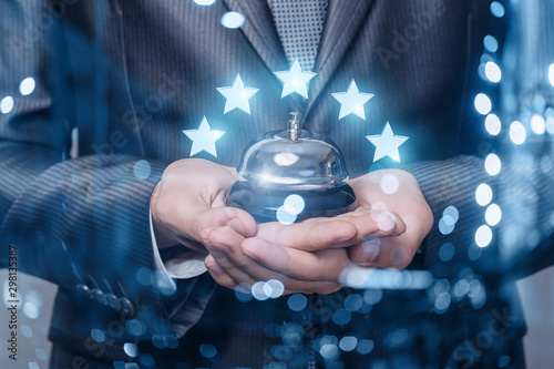 Cuadros en Lienzo The concept of five star customer service .