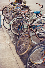 Group Of Vintage Bicycles