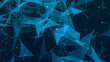 Abstract polygonal space low poly blue background with connecting dots and lines. Futuristic HUD illustration. Abstract form with connected lines and dots.