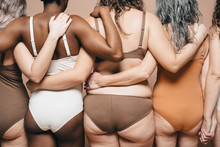 Rear View Of Women Wearing Underwear