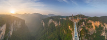 Aerial View Of Zhangjiajie Glass Bridge, China