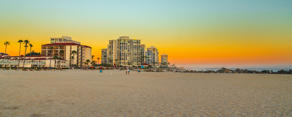 Wall Mural - Coronado beach at sunset. Coronado island, San Diego, California