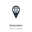 Geolocation vector icon on white background. Flat vector geolocation icon symbol sign from modern big data collection for mobile concept and web apps design.