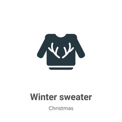 Winter sweater vector icon on white background. Flat vector winter sweater icon symbol sign from modern christmas collection for mobile concept and web apps design.