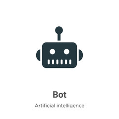 Poster - Bot vector icon on white background. Flat vector bot icon symbol sign from modern artificial intelligence collection for mobile concept and web apps design.
