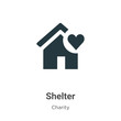 Shelter vector icon on white background. Flat vector shelter icon symbol sign from modern charity collection for mobile concept and web apps design.