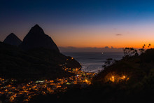 Soufriere Lighting Up At Night