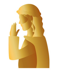 Wall Mural - golden saint joseph manger character