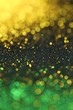 Leinwandbild Motiv Wallpaper phone shining glitter.New Year and Christmas Festive background. Gold and green glitter macro background with shining bokeh on a black background. Shining texture