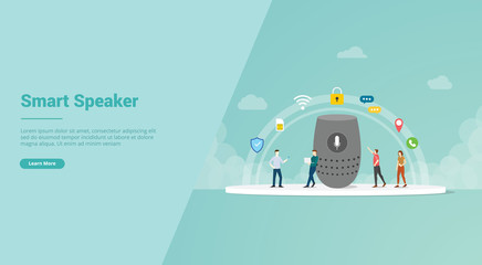 Poster - smart speaker for website template or landing homepage banner - vector