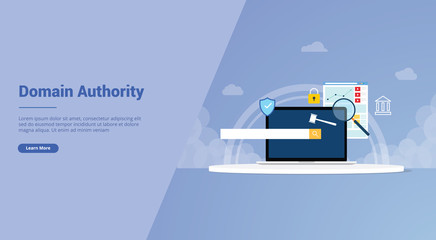 Poster - domain authority for website template or landing homepage banner - vector
