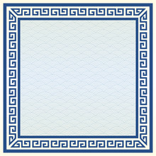 Traditional Chinese Blue Porcelain And White Jade Colors Background, The Great Wall Frame