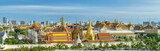 Panorama view of grand palace and emerald buddha temple in Bangkok.