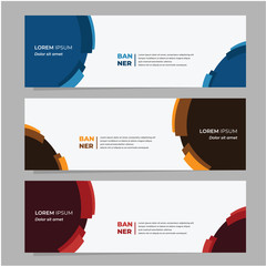 Wall Mural - Set of three geometric banner , modern style template design.   Landing page design , promotion banner , website banner.  Vector Illustration