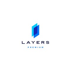 Wall Mural - transparent layers logo vector icon illustration in overlap overlapping style