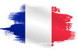 Malowana flaga Francji na białym tle