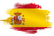 Malowana flaga Hiszpanii na białym tle