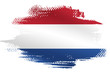 Malowana flaga Holandii na białym tle