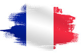 Fototapeta Fototapety Paryż - Malowana flaga Francji na białym tle
