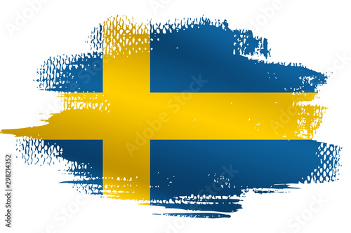Fototapeta Malowana Flaga Szwecji Na Bialym Tle Flaga Szwecja Sztokholm Fototapety Foteks