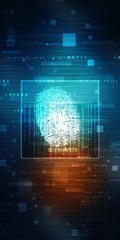 Poster - Fingerprint Scanning Technology Concept 2d Illustration