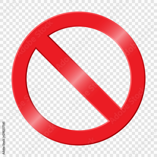 Cuadros en Lienzo Prohibiting sign. Icon with red crossed circle