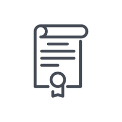 Poster - Certificate line icon. License and agreement vector outline sign.