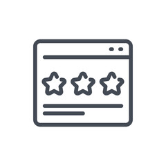 Poster - Online rating line icon. Website with customer satisfaction vector outline sign.