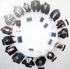 Canvas Print - view from the top.meeting business partners for round - table.