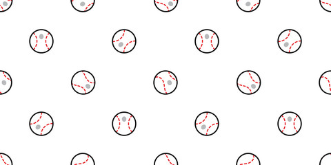 Wall Mural - baseball seamless pattern ball vector softball sport cartoon scarf isolated repeat wallpaper tile background illustration doodle design