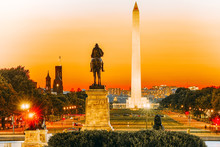 Washington, USA, Washington Monument Is An Obelisk On The National Mall.