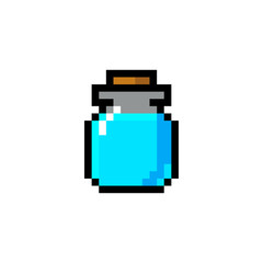 Fototapete - Pixel art, game item, icon and objects for the design. Vector illustration. Fantasy world. Old game console.