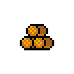 Fototapete - Pixel art, game item, icon and objects for the design. Vector illustration. Fantasy world. Old game console.