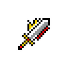 Fototapete - Pixel art, game item, icon and objects for the design. Vector illustration. Fantasy world. Old game console.
