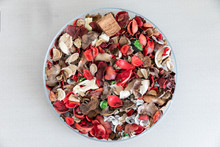 Dried Plants Flowers Colorful Or Potpourri   And Scented Candles