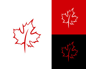 canadian maple leaf logo, maple leaf illustration vector design