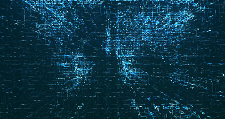 Wall Mural - abstract digital network data background, 3d rendering