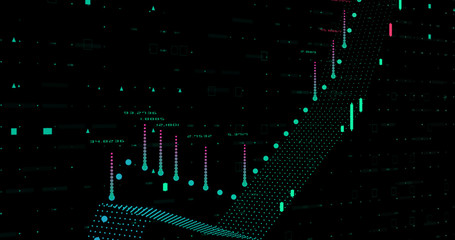 Wall Mural - abstract digital network data background, 3d rendering