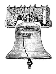 Wall Mural - Liberty Bell, Philadelphia vintage illustration