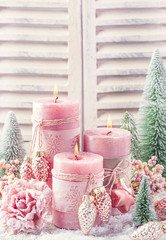 Poster - Pink christmas candle