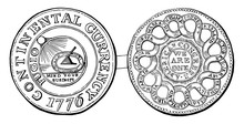 First Money Coined In The United States Vintage Illustration.