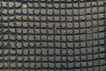 Poster - Close up gray wall in grid background texture. Macro view.