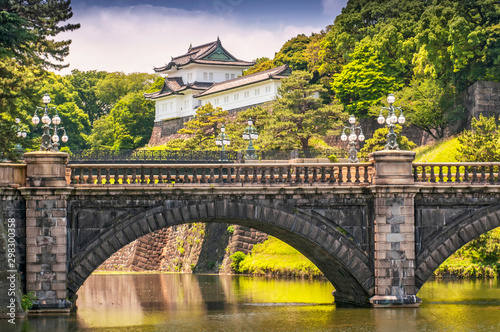  Fototapeta stary most   palac-cesarski-z-mostem-nijubashi-w-tokio-japonia