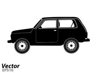 Sticker - The logo of Russian cars in the vector on white background.The Russian passable machine in the vector.Soviet car logo.Vector security car.