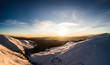 Stunning winter mountain panorama of ski resort