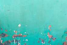 Old Green Background With Peeling Paint