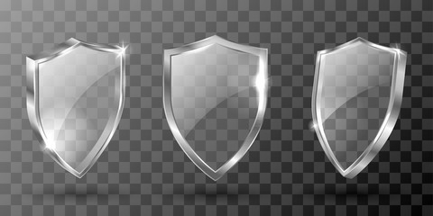 Wall Mural - glass shield realistic vector illustration. blank transparent white acrylic glass panel with reflect