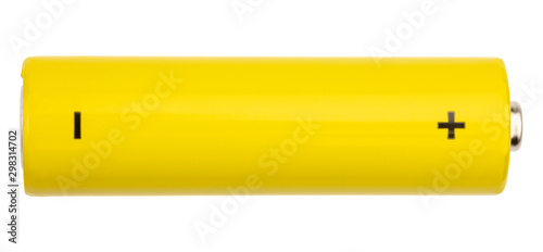 Fotomural Yellow AA alkaline battery isolated on white background